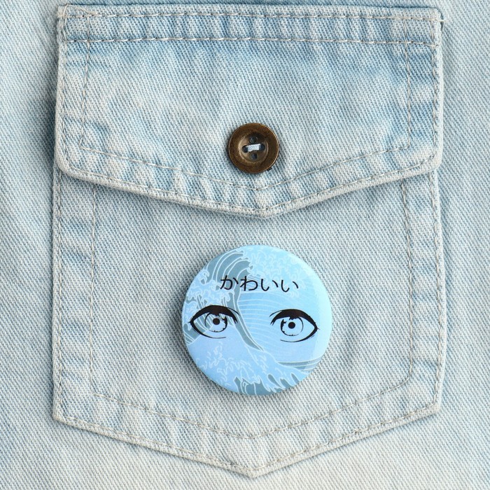 Значок закатной аниме «Море в глазах», d=3.8 см