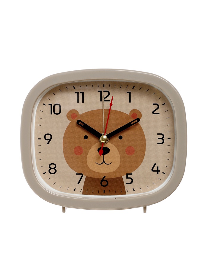 Будильник «Медвежонок», плавный ход, 12.5×10.5 см, бежевый