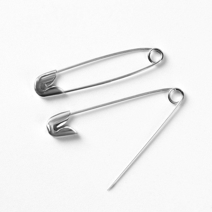 Булавки английские, 36 мм, 1000 шт., цвет серебряный