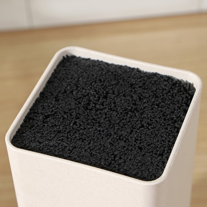 Подставка для ножей с наполнителем Доляна «Нежность», 22×9 см, бежевая