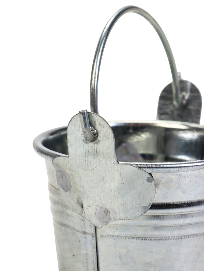 Декоративно кашпо для цветов «Ведёрко альма», 100 мл, d=5.3 см, h=5.6 см, металлическое