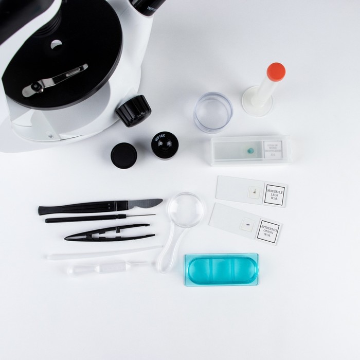 Микроскоп лабораторный, кратность увеличения 80–400х, с подсветкой