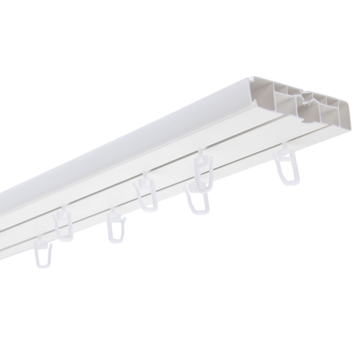 Карниз двухрядный «Цезарь эконом», 240 см, белый