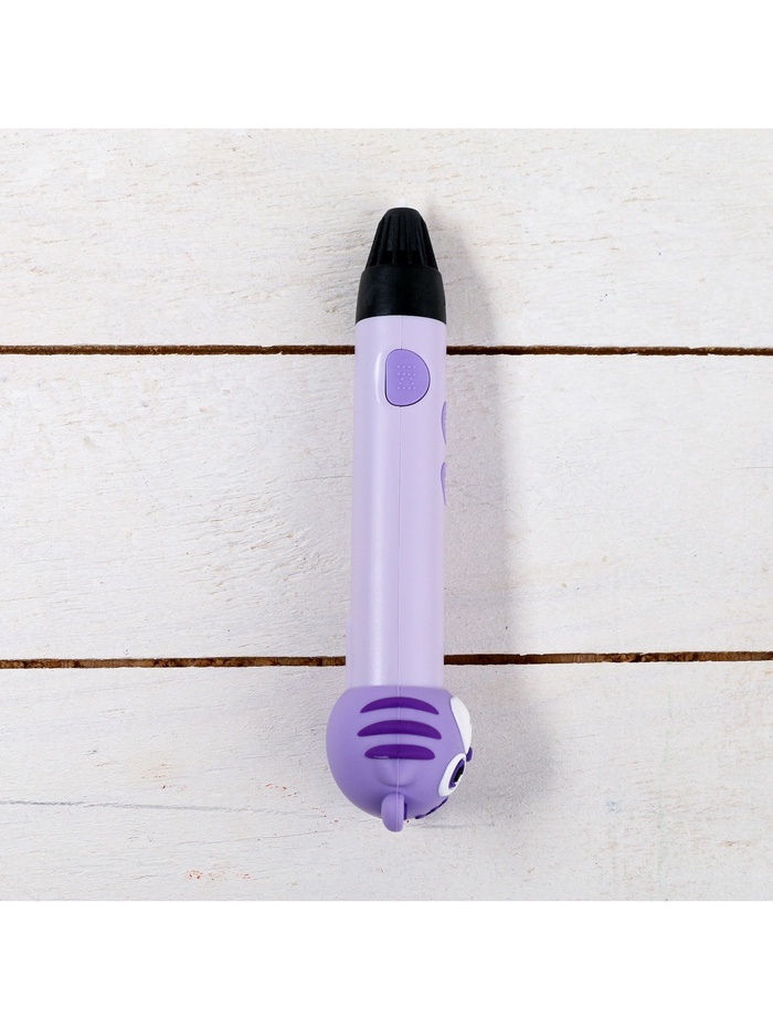 3D ручка Тигрёнок, работа с пластиком PLA, USB кабель питания, фиолетовая