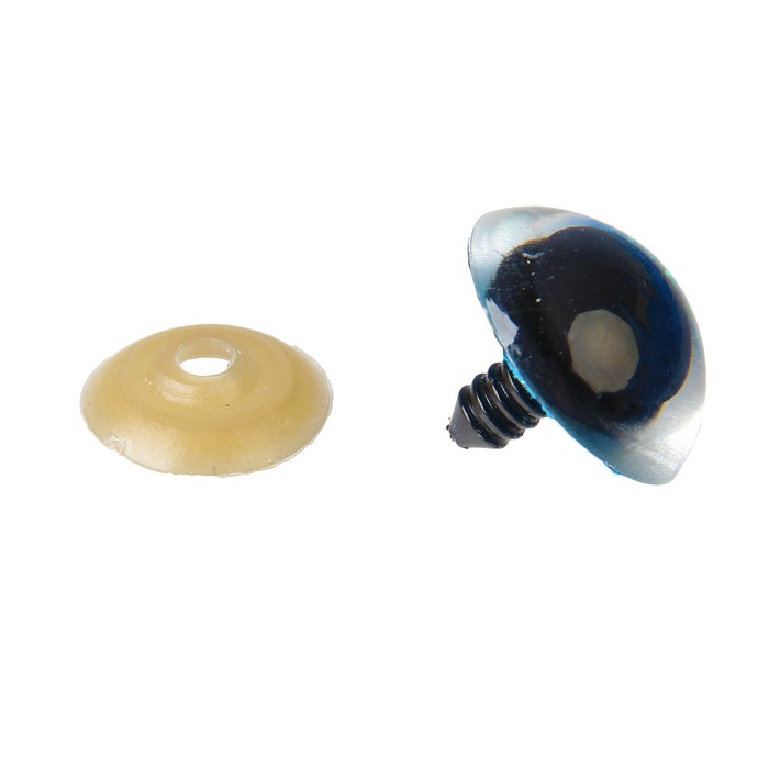 Глаза винтовые с заглушками, «Блёстки» набор 18 шт., размер 1 шт.: 2.4 см, голубые