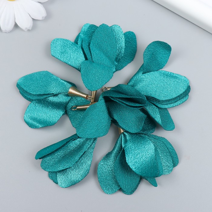 Декор для творчества текстиль «Бутон, хвойно-зелёный», набор 6 шт., 6 см