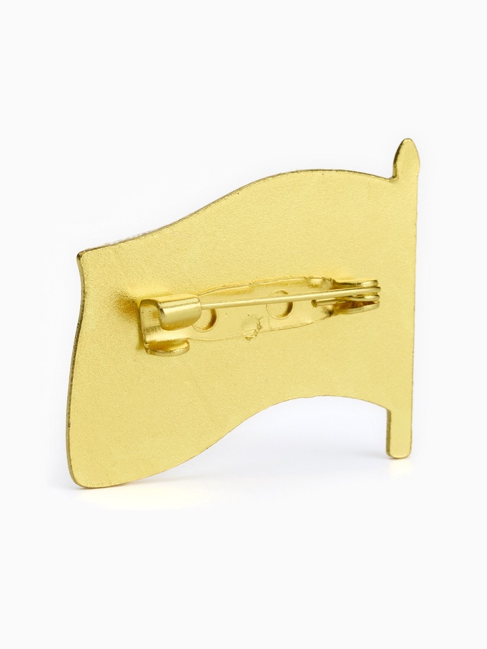 Значок «Флаг 9 мая», 3×2.5 см, цветной в золоте