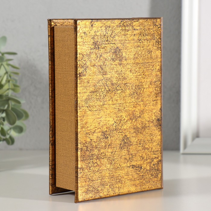 Шкатулка - книга «Время летит незаметно», дерево, искусственная кожа, тиснение, 16.5×11.2×5 см