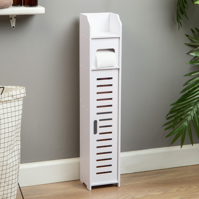 Шкаф – пенал напольный для ванной комнаты, 150×150×800 мм, цвет белый