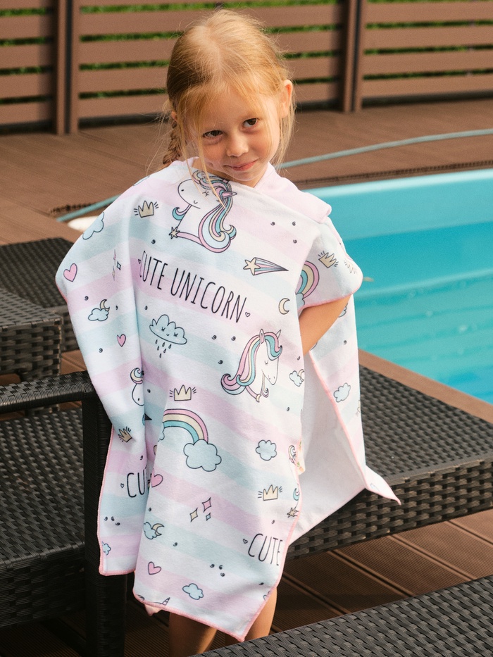 Полотенце - пончо детское LoveLife «Единороги», 60×120 см