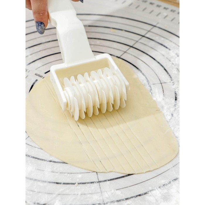 Валик для нарезки теста Доляна «Сетка», 20×7×4.5 см, белый