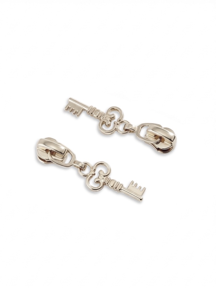 Бегунок для металлической молнии, №3, «Ключ», 10 шт., цвет никель