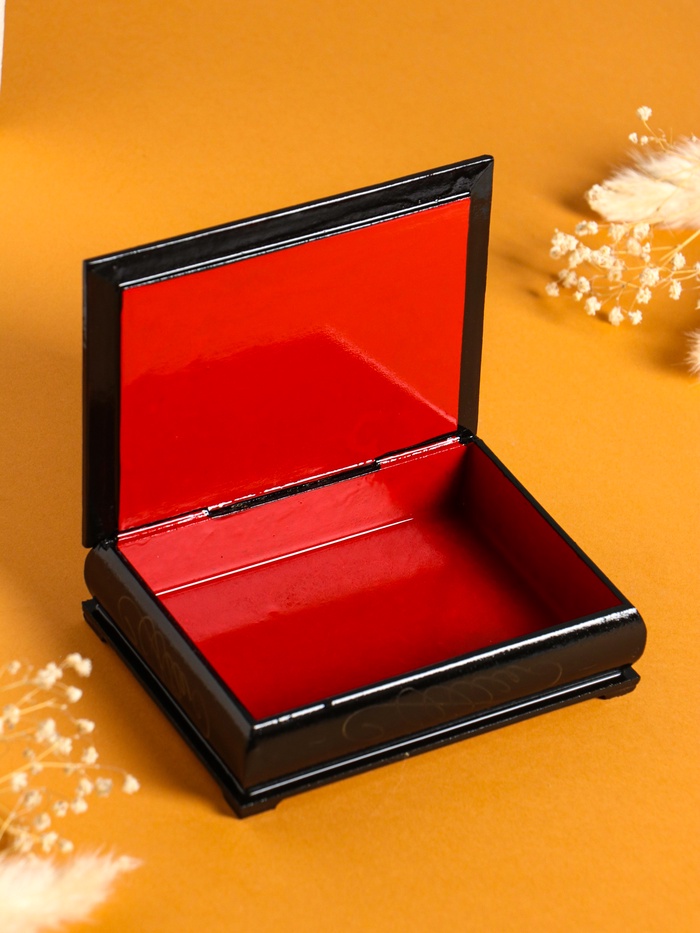 Шкатулка для украшений «Цветы в корзине», 10×14 см, лаковая миниатюра