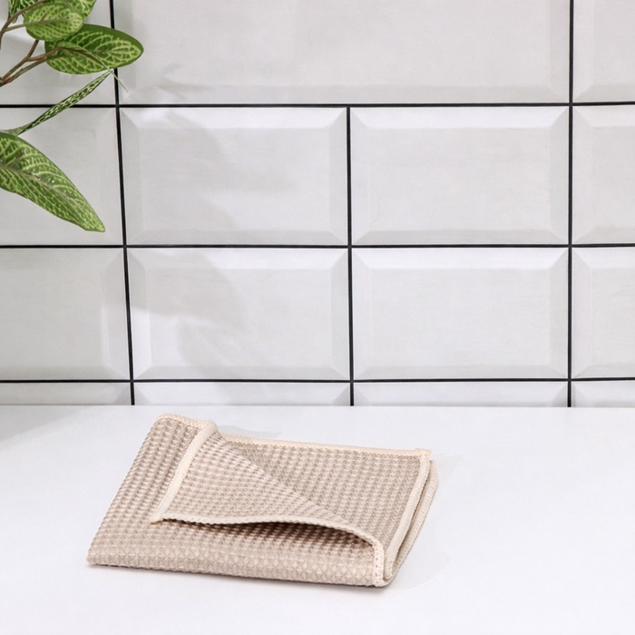 Салфетка для уборки Raccoon «Сапфир», 30×30 см, микрофибра, бежевая