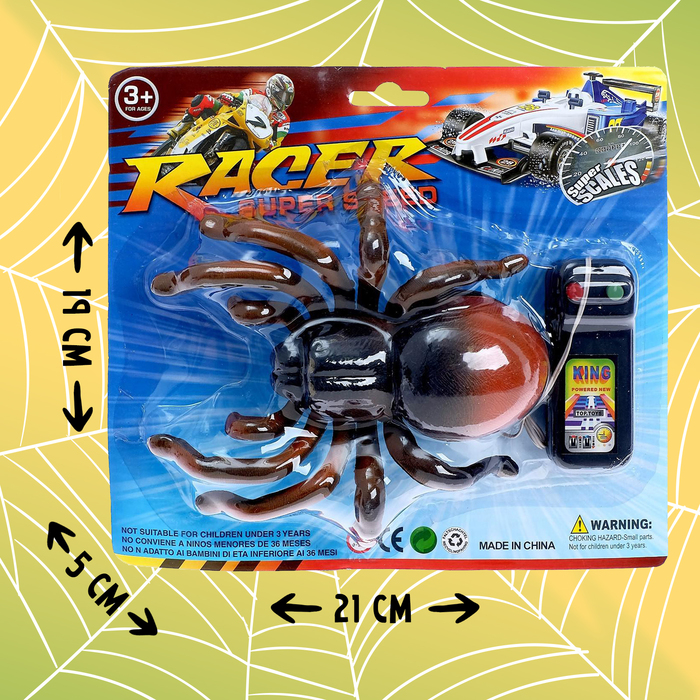 Животное «Паук», на дистанционном управлении, работает от батареек, цвета МИКС