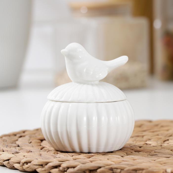 Банка для специй «Соловушка», 130 мл, керамика, белая