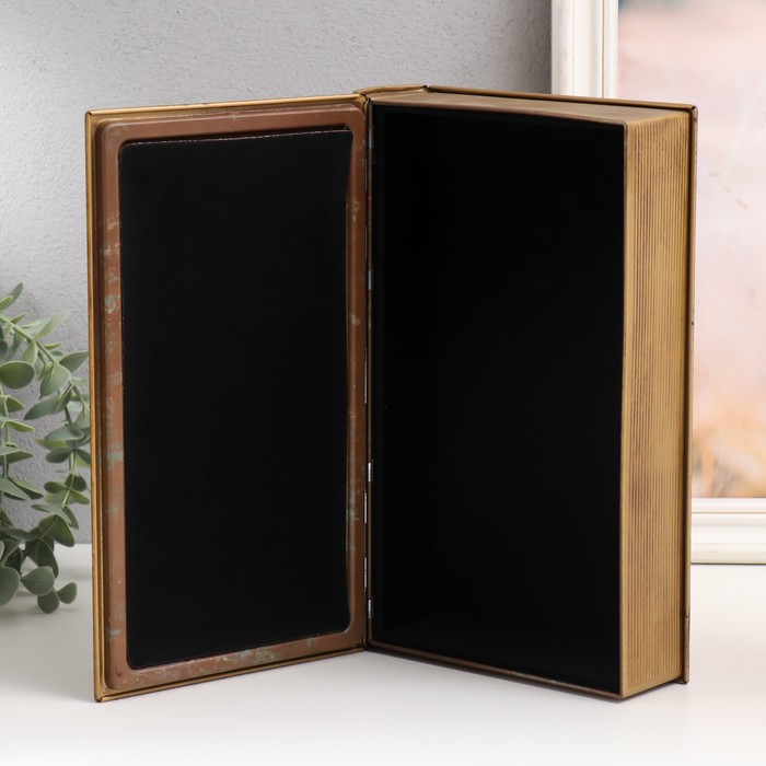 Шкатулка - книга «Бабочка на букете», металл и искусственная кожа, 26×16×5 см