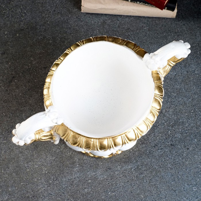 Вазон для цветов «Арабский», 1.3 л, 33×20×25 см, гипс, белый