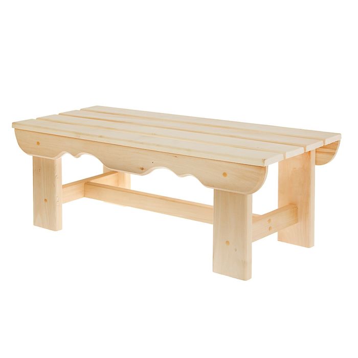 Лавка деревянная, 80×31×30 см, фигурная, липа, «Добропаровъ»