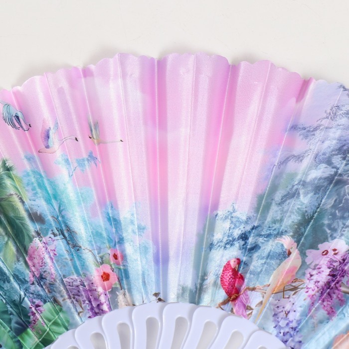 Веер складной «В тропиках», 23 см, МИКС