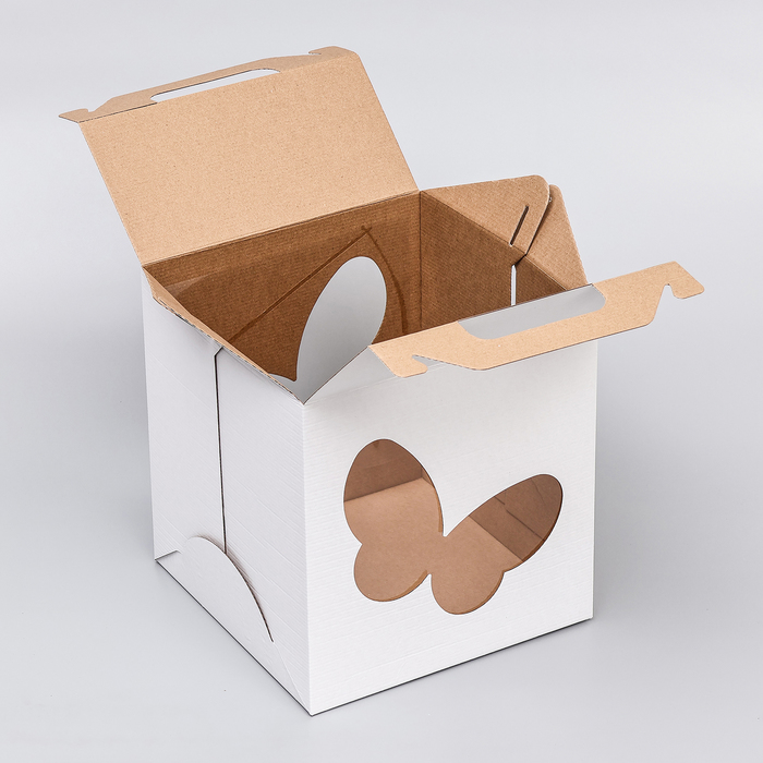 Кондитерская упаковка, 2 окна, 28×28×30 см