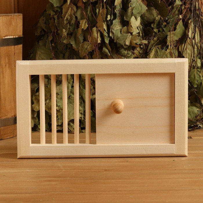 Крышка вентиляции, 30×17 см, липа, с задвижкой, «Добропаровъ»