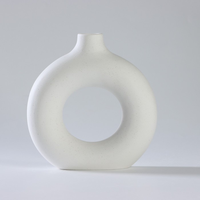 Ваза сервировочная SL Home «Пончик», 18×18.5 см, горло 3.5 см, керамика, белая