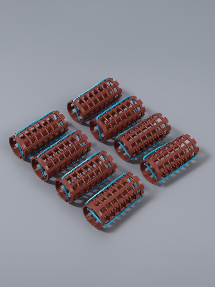 Бигуди на резинке, d=2.7 см, 8 шт., МИКС