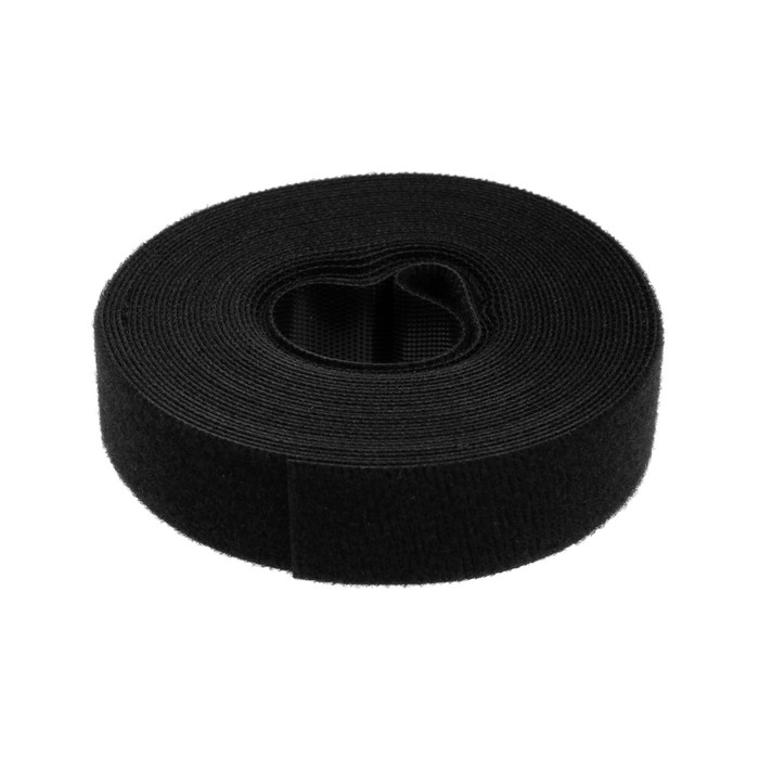 Лента-липучка для проводов 5000×20×1.5 мм ТУНДРА, чёрная, 1 шт.