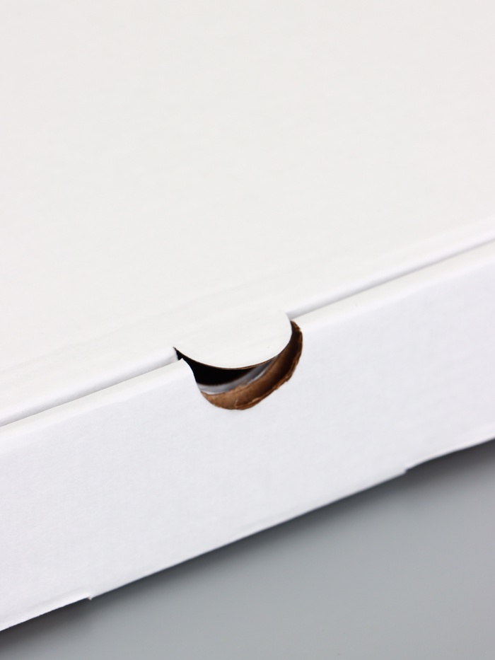 Коробка для пиццы, белая, 33×33×4 см