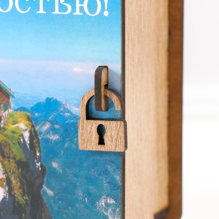 Книга - копилка для денег «Дом», для монет, купюр, дерево, 15×14×8 см