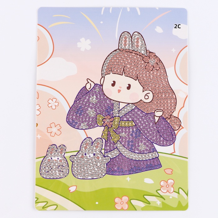 Алмазная вышивка «Мичико», 13.7×18.3 см, картон, с частичным заполнением