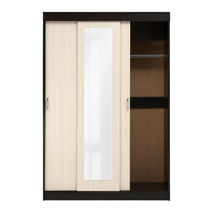 Шкаф – купе «Клик Мебель. Бася», 1400×570×2100 мм, цвет венге/дуб молочный