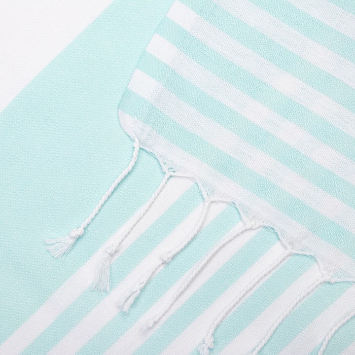 Полотенце - пештемаль пляжное «Фортуна», 100×180 см, 100% хлопок, 150 г/м², мятное
