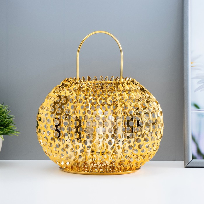 Ночник «Деки» LED от батареек 2хААА золото 19×19×17 см RISALUX