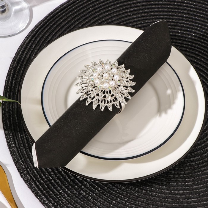 Кольцо для салфетки «Елизавета», 6.5×6 см, железо, серебристое