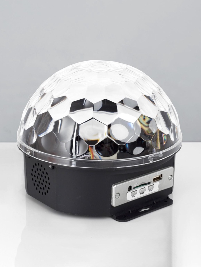 Ночник проектор «Хрустальный диско-шар» 17.5 см, динамик, свечение RGB, 220 В