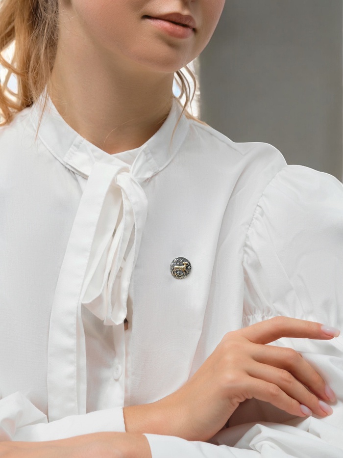 Значок «Знаки зодиака» ассорти, золото в серебре