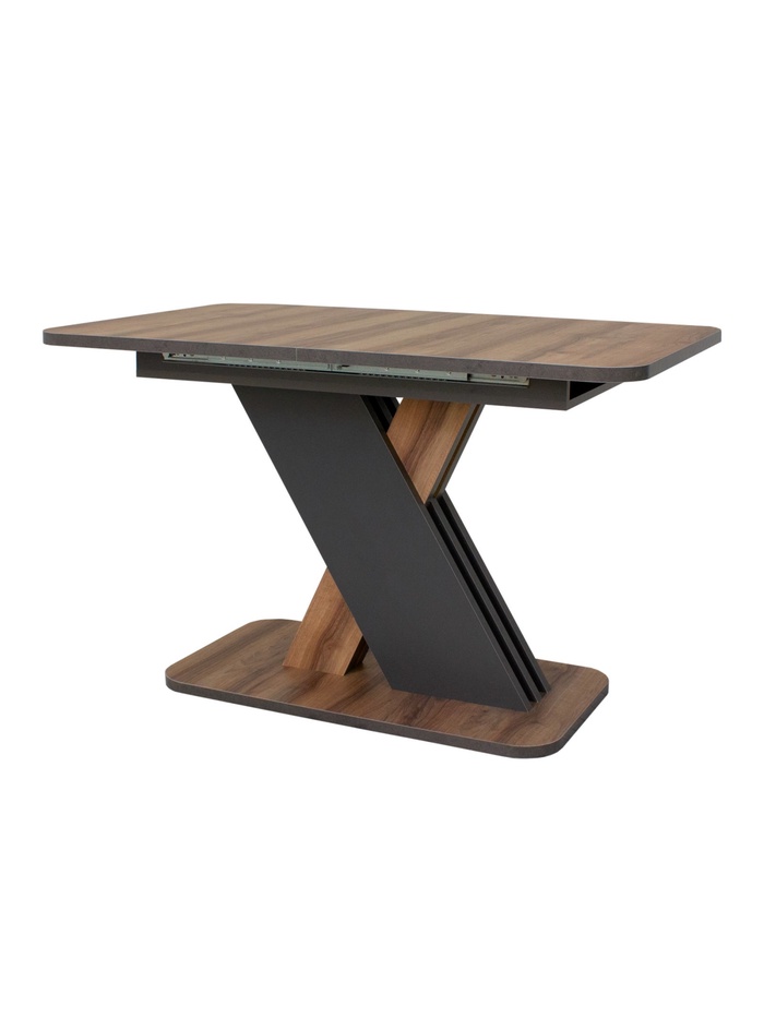 Стол кухонный раскладной «Аврора», 1200(1600)×750×755 мм, цвет авелано/графит