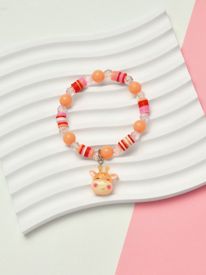 Браслет детский «Выбражулька. Жираф с бусинами», d=6 см, цветной