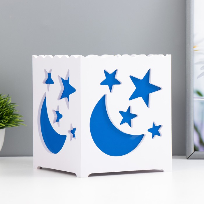 Ночник «Звездный» LED от батареек 3хААА USB синий 15×15×15 см RISALUX