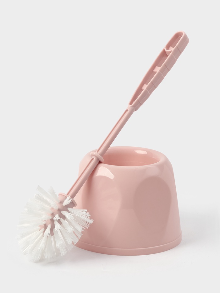 Ёршик для унитаза «Блеск. Стандарт», 15×15×39 см, с подставкой, розовый