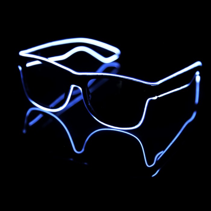 Светодиодные очки «Классика», 14.5×5.2×14 см, батарейки ААx2 (нет в комплекте), 3 режима, свечение белое