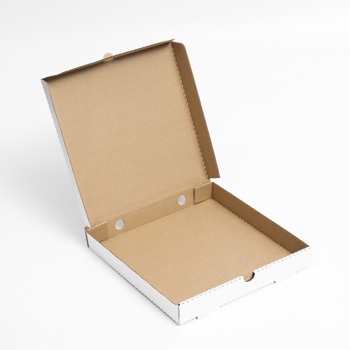 Коробка для пиццы, белая, 30×30×4 см