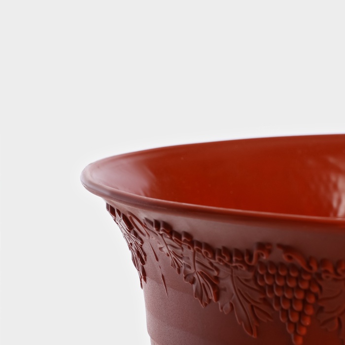 Вазон для цветов «Ангара», 12 л, d=35 см, h=36 см, пластик, терракотовый