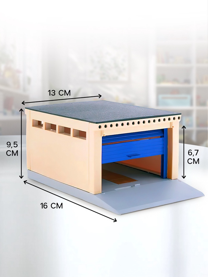 Гараж детский с подъемными воротами, для машинок 1/43 и 1/36, цвет МИКС