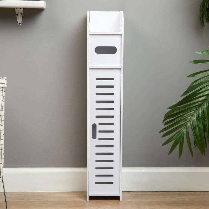 Шкаф – пенал напольный для ванной комнаты, 150×150×800 мм, цвет белый