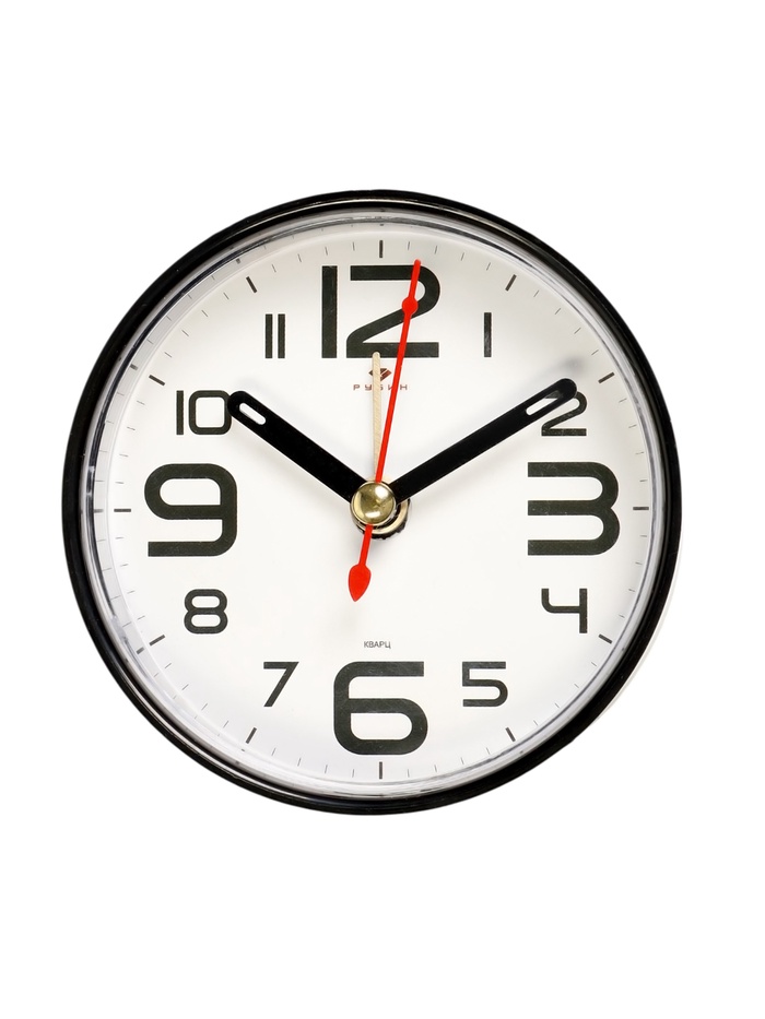 Будильник-часы настольные «Классика», 8×8 см, от батарейки АА, чёрный