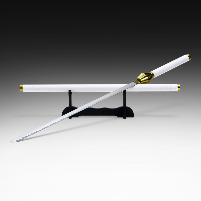Макет оружия «Сувенирная катана на подставке. Пачи», 100 см, белая с золотом