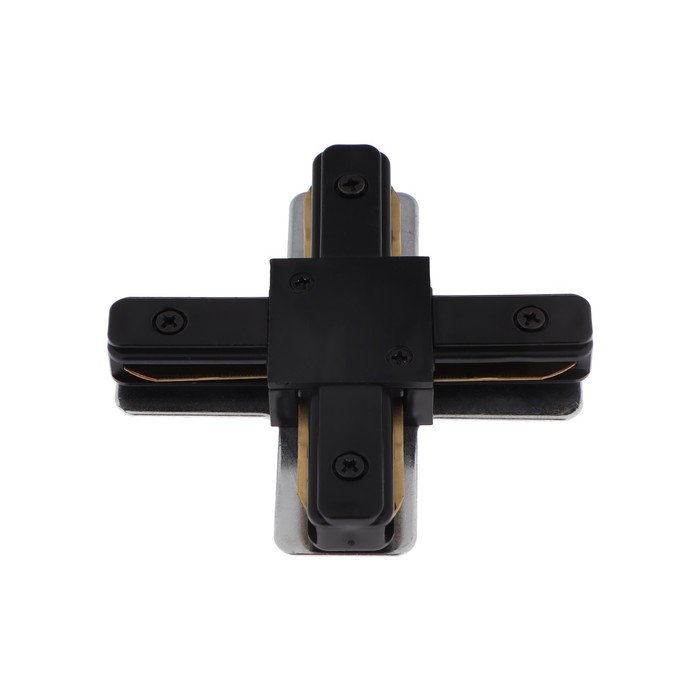 Коннектор для шинопровода Volpe, Q122, G41, Х-образный, однофазный, чёрный